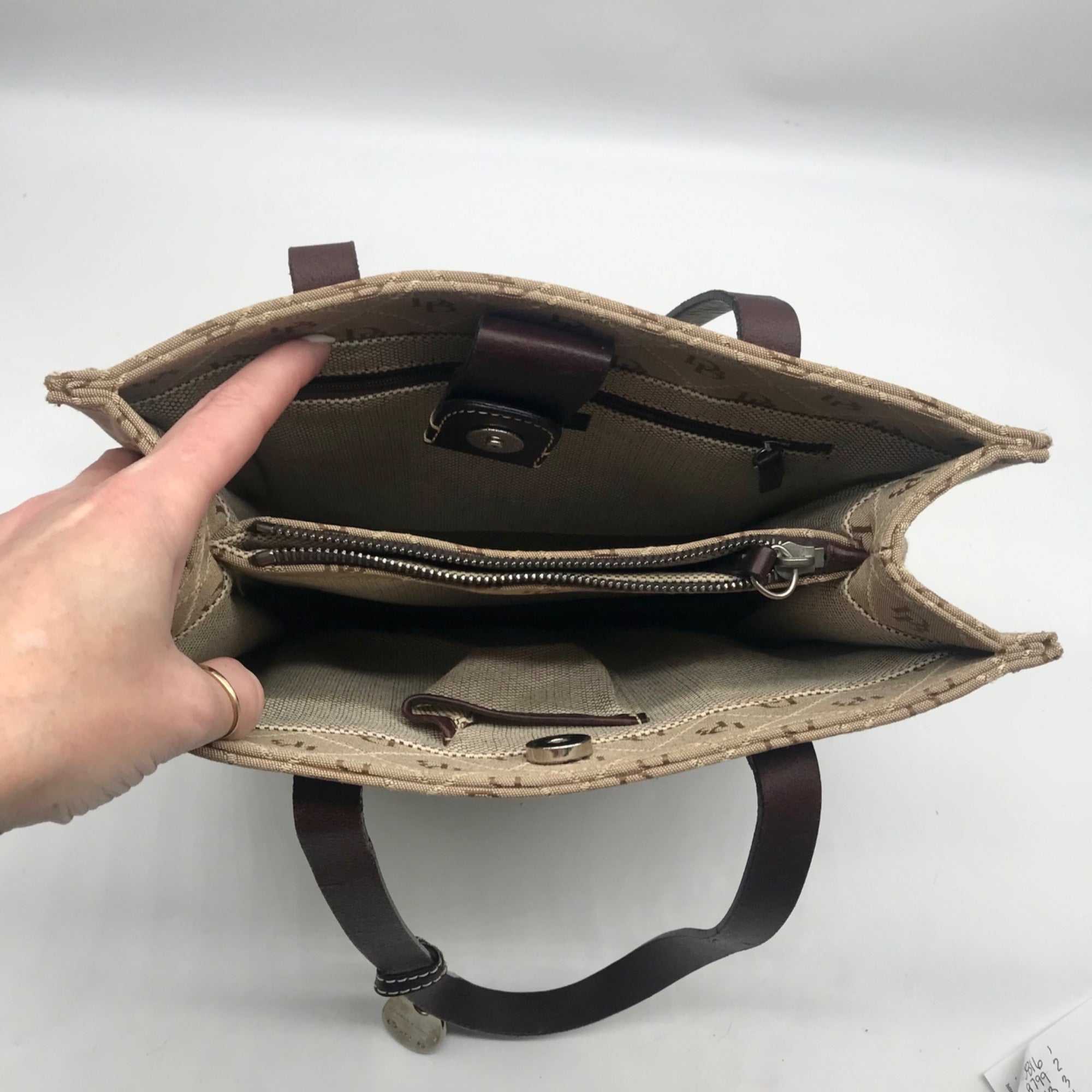Dooney &amp; Bourke Tan East/West Signature Tote Bag