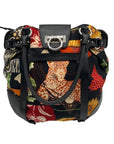 Salvatore Ferragamo Vintage Savannah Animal Print Nylon Shoulder Bag