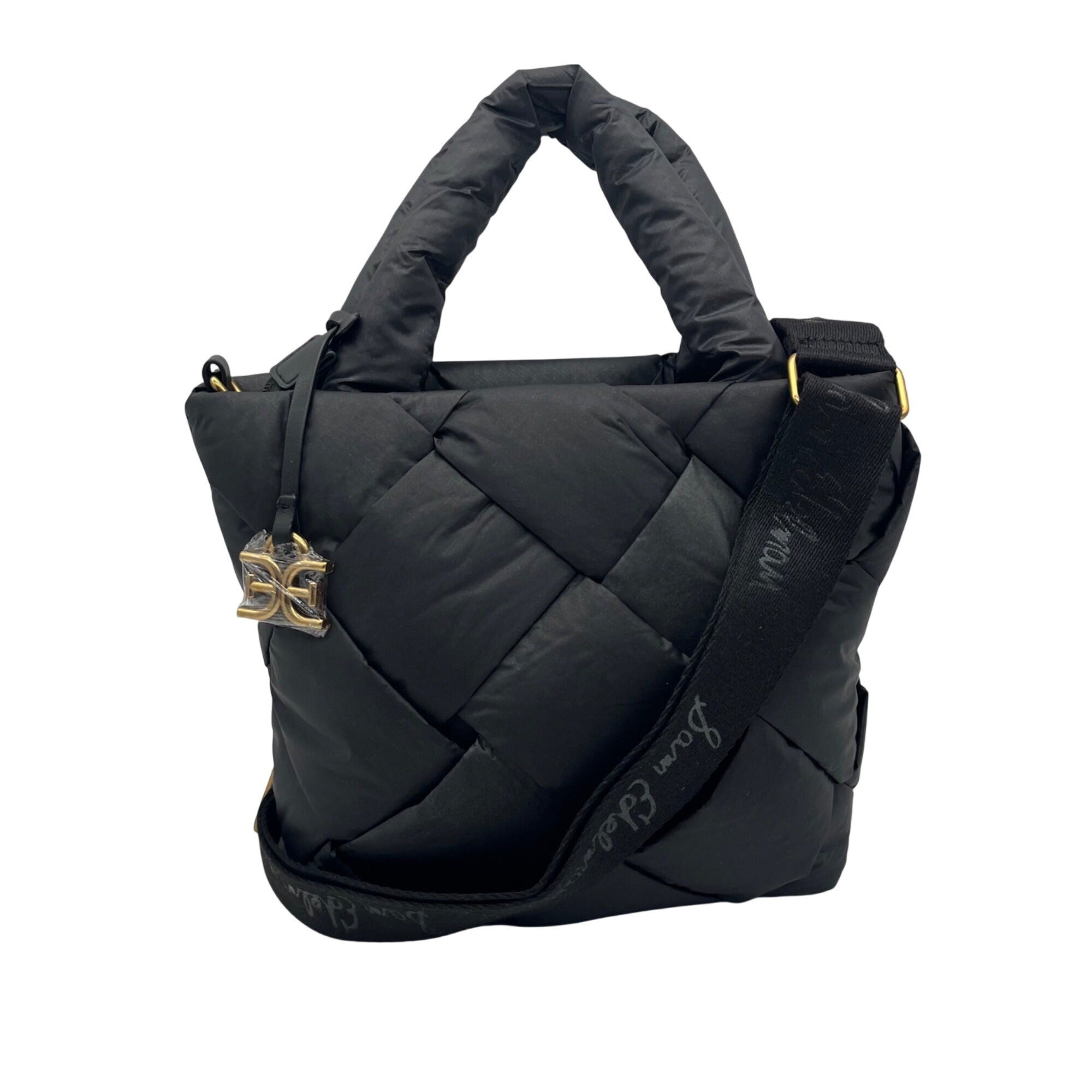 Sam Edelman Jianna Black Woven Nylon Small Tote