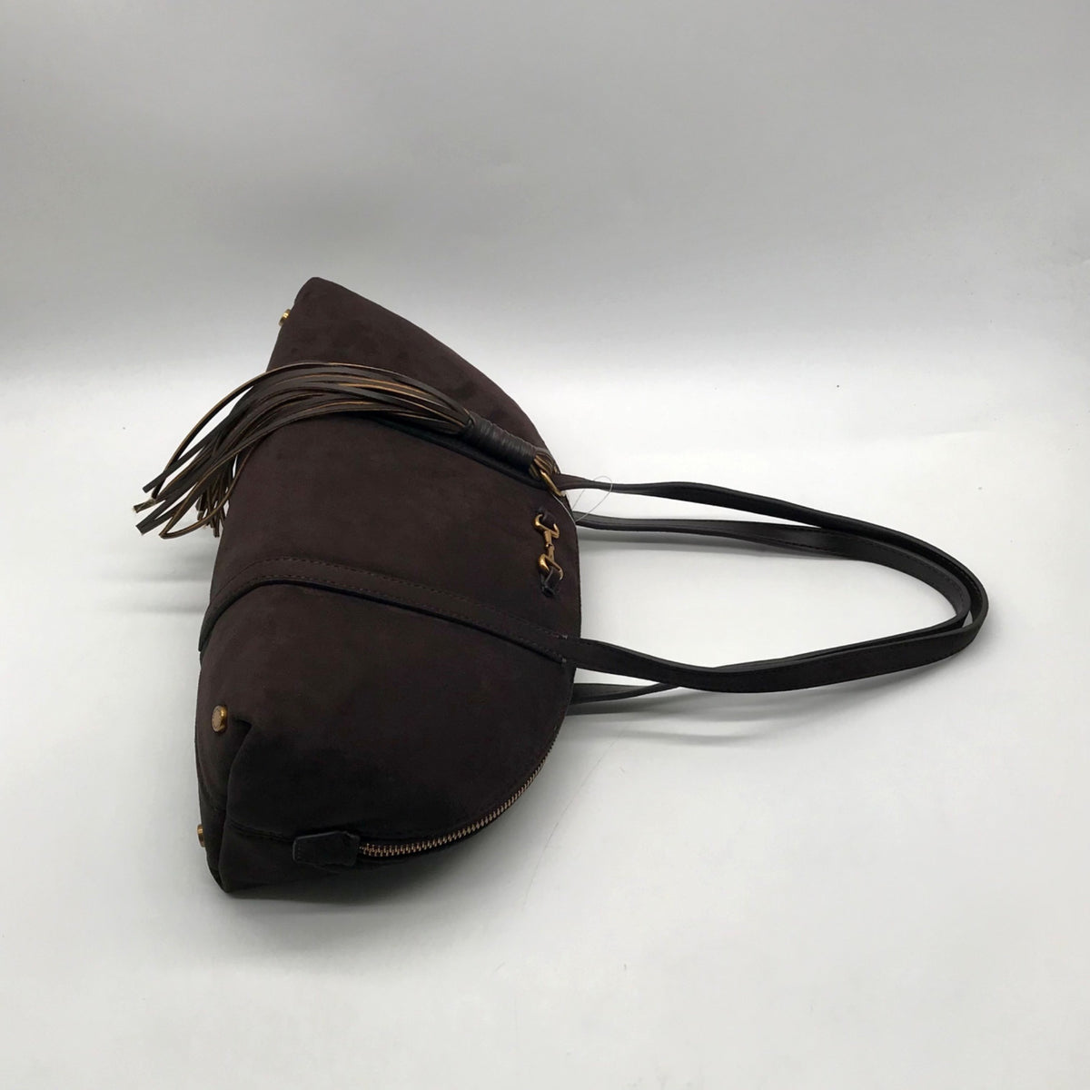 Anne Klein Brown Suede Shoulder Bag