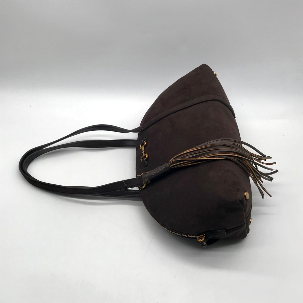 Anne Klein Brown Suede Shoulder Bag