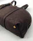 Anne Klein Brown Suede Shoulder Bag