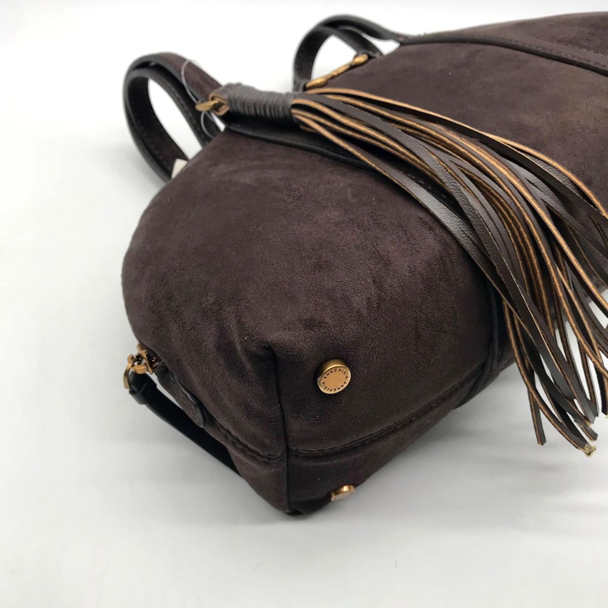 Anne Klein Brown Suede Shoulder Bag