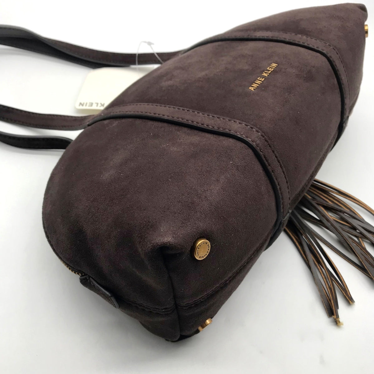 Anne Klein Brown Suede Shoulder Bag