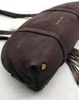 Anne Klein Brown Suede Shoulder Bag