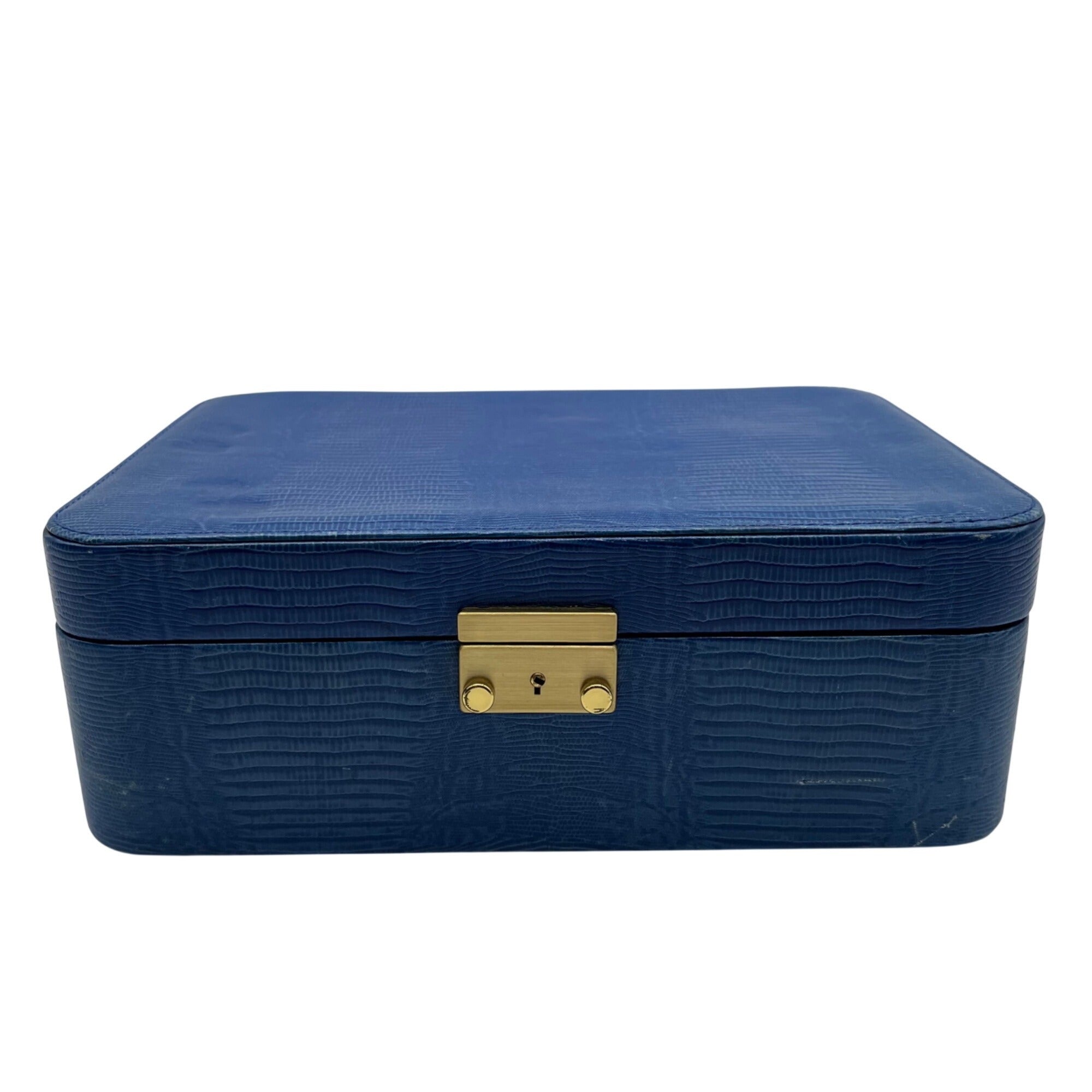 Scully &amp; Scully royal blue Handmade Italian Leather Jewelry Box
