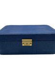 Scully & Scully royal blue Handmade Italian Leather Jewelry Box