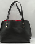 Adrienne Vittadini Black Faux Leather Tote Bag
