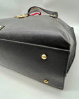 Adrienne Vittadini Black Faux Leather Tote Bag