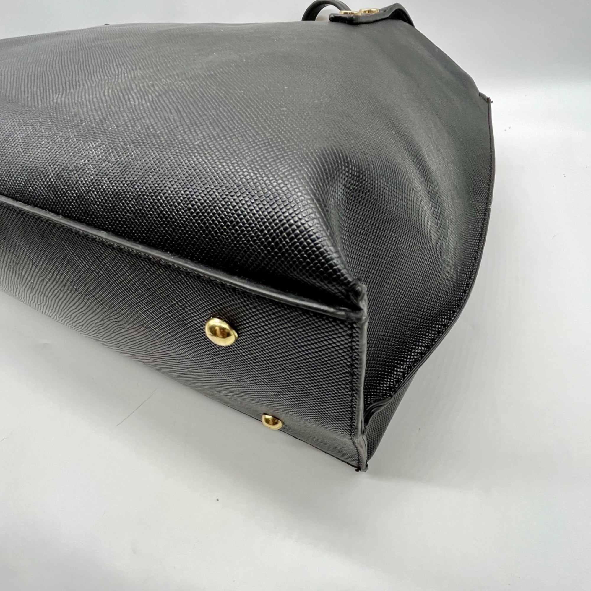 Adrienne Vittadini Black Faux Leather Tote Bag
