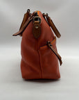 Dooney And Bourke Burnt Orange Pebbled Leather Satchel