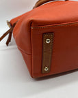 Dooney And Bourke Burnt Orange Pebbled Leather Satchel