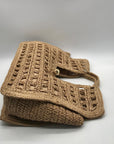 International Concepts Tan Square Raffia Tote Bag