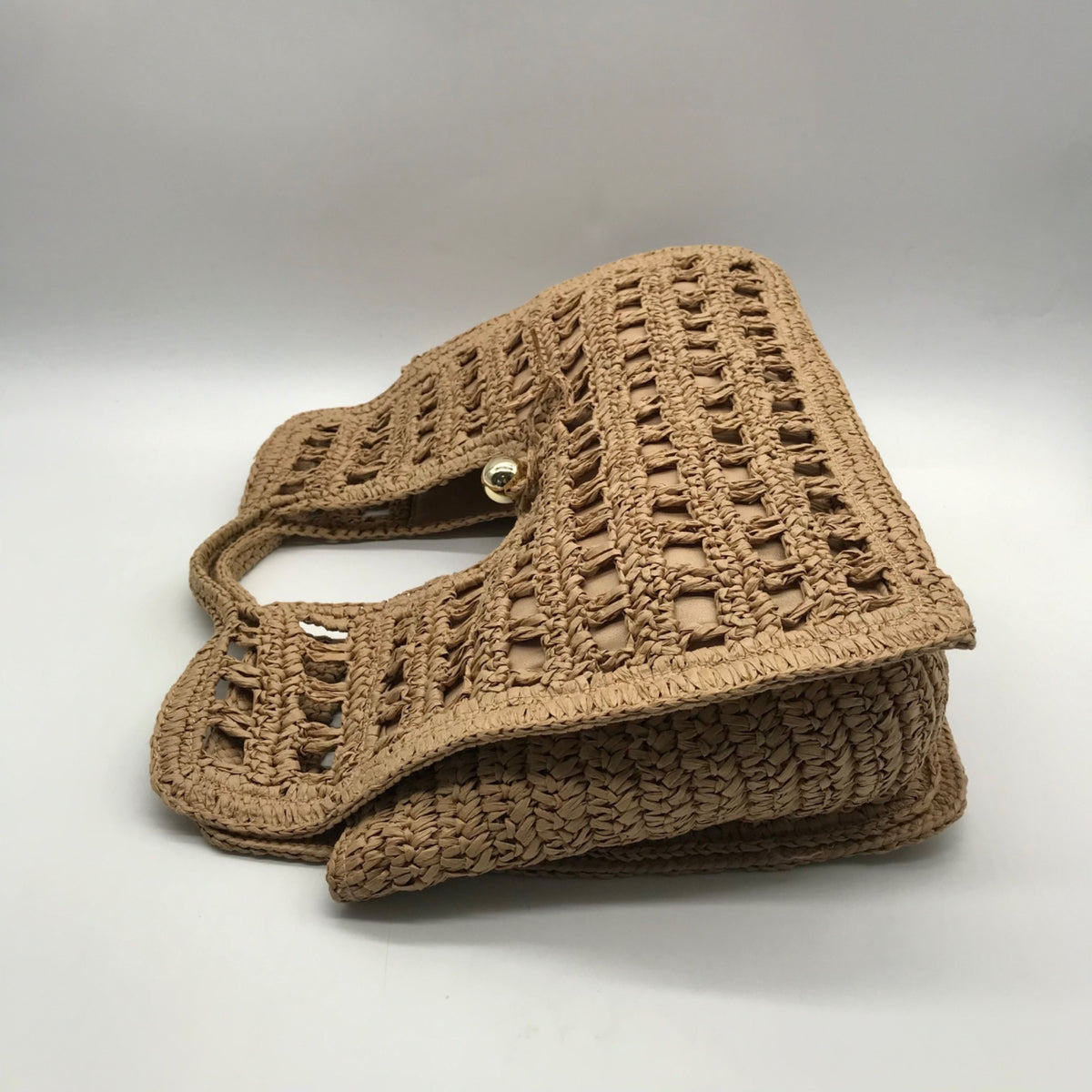 International Concepts Tan Square Raffia Tote Bag