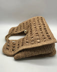 International Concepts Tan Square Raffia Tote Bag