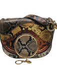 See By Chloe Burning Camel Snakeskin Embossed Leather Mara Crossbody 