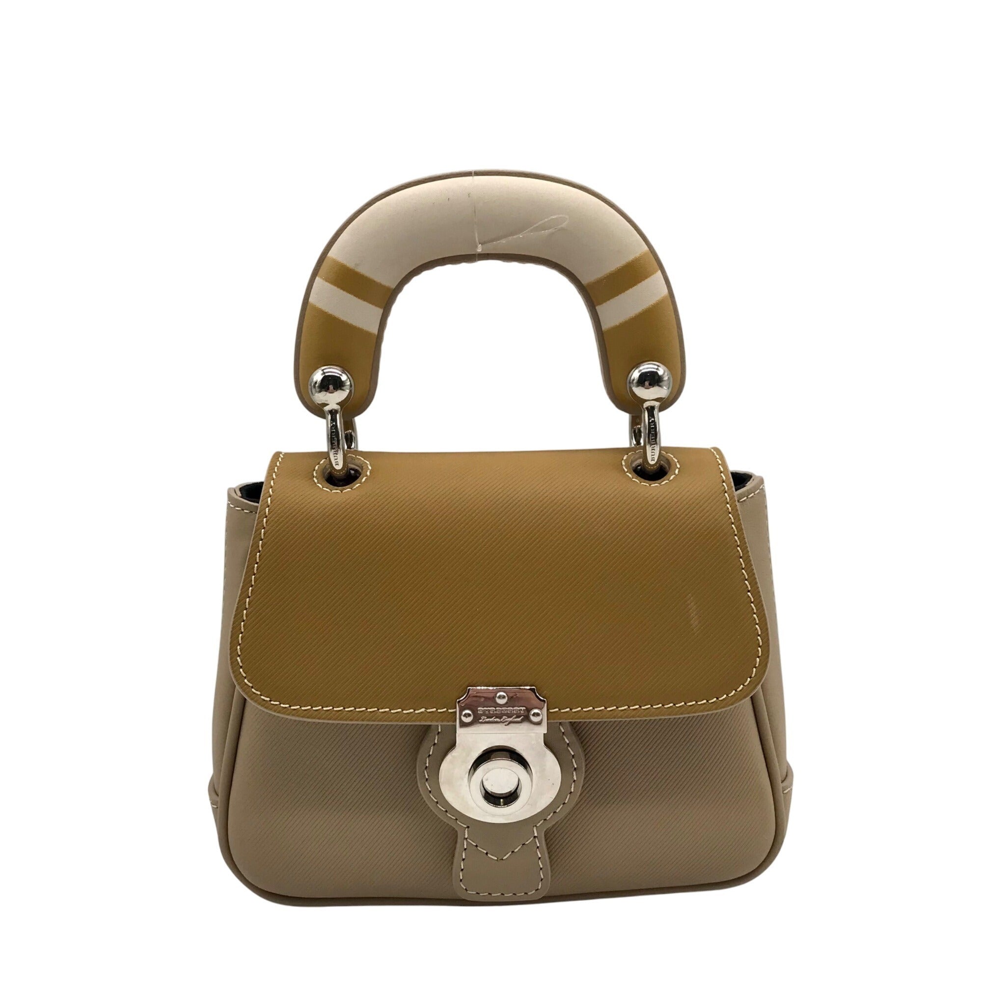 Burberry Beige Leather DK88 Top Handle Crossbody Bag