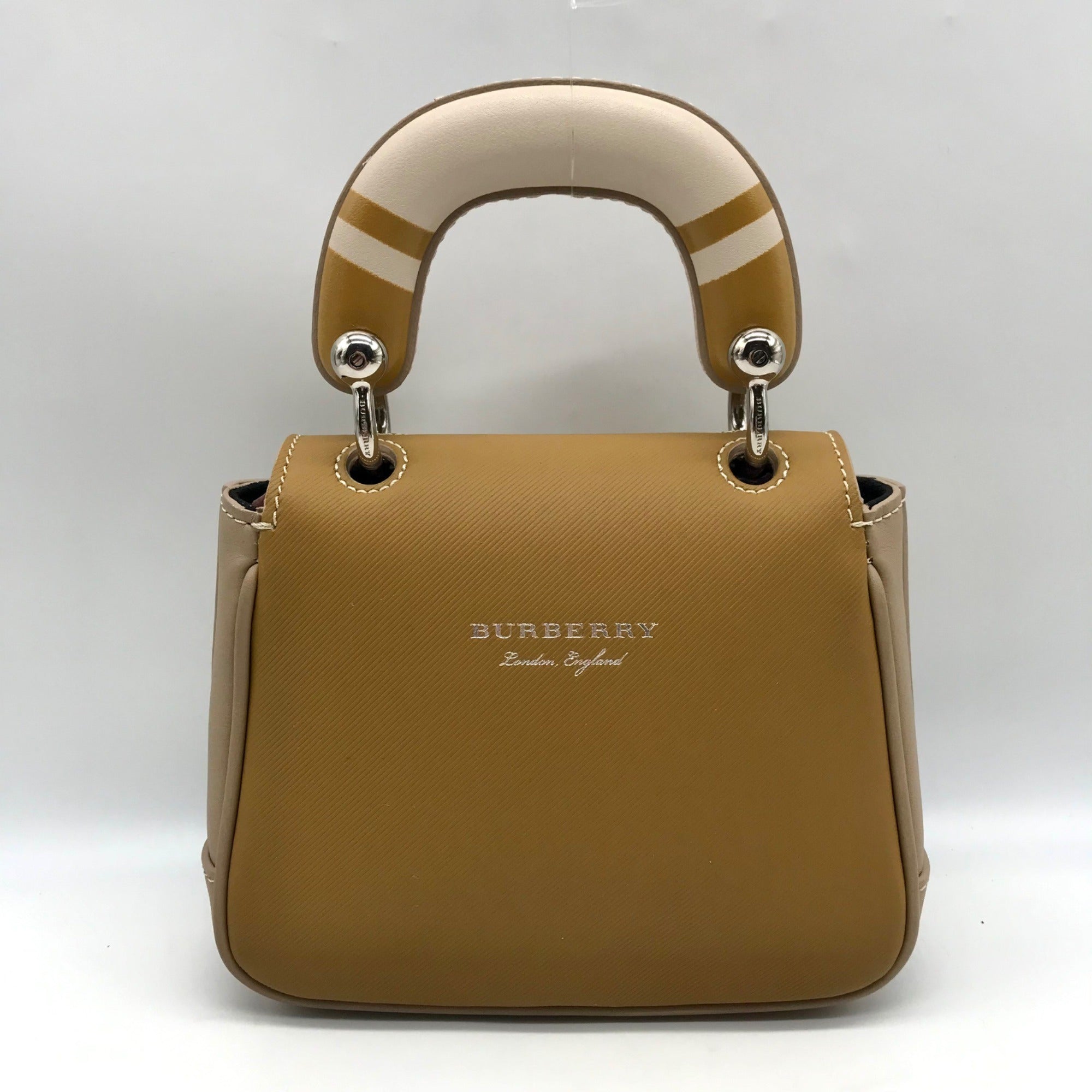 Burberry Beige Leather DK88 Top Handle Crossbody Bag