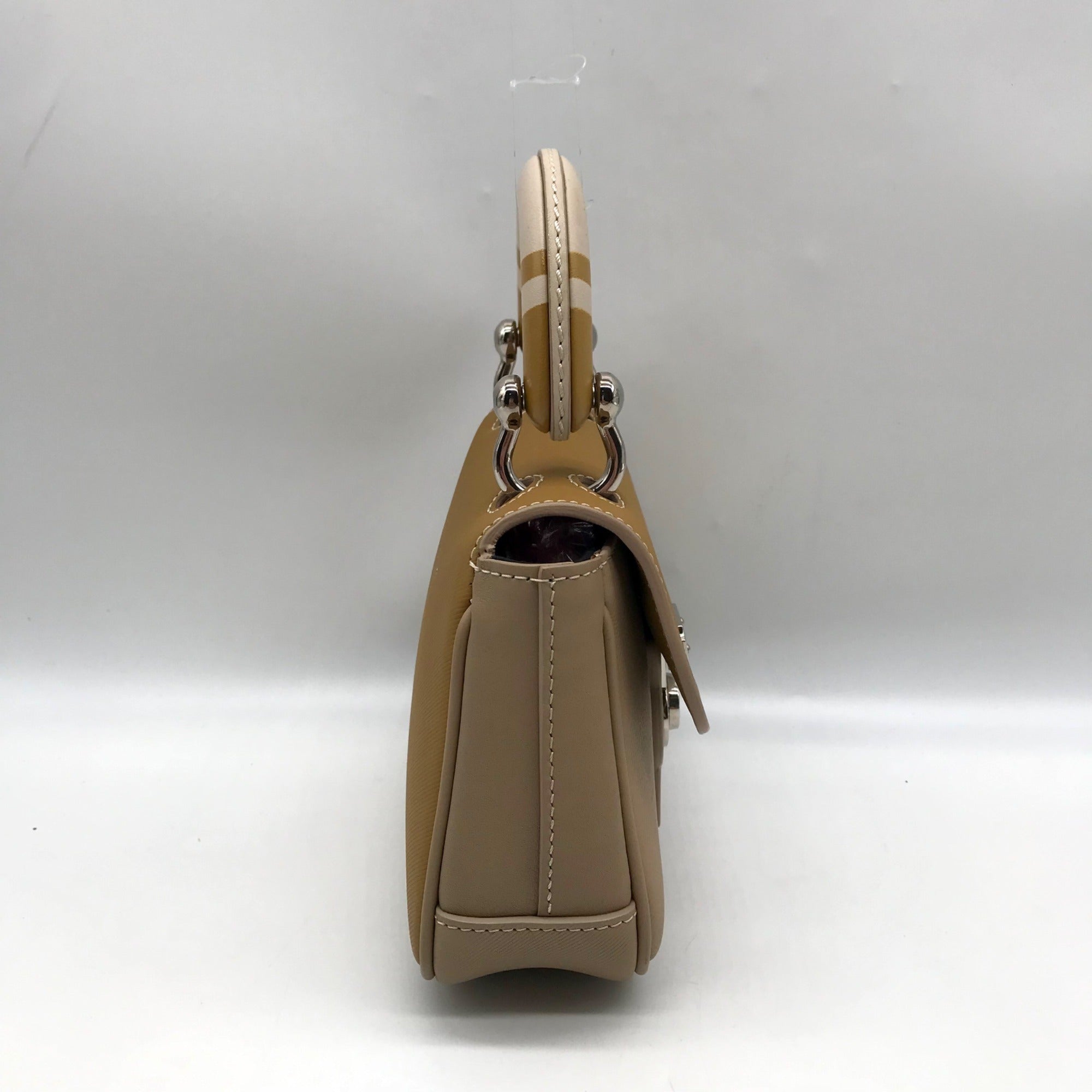 Burberry Beige Leather DK88 Top Handle Crossbody Bag