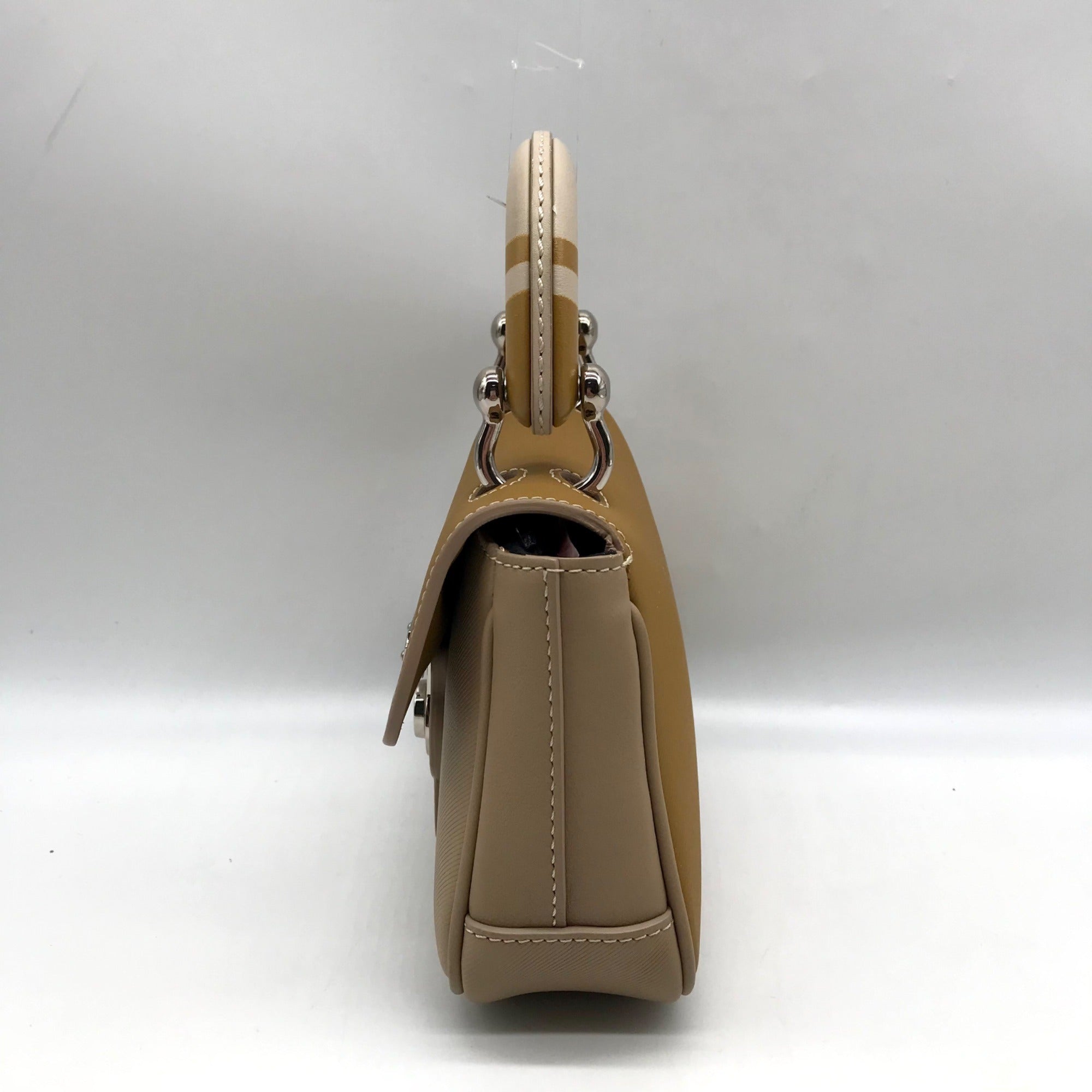 Burberry Beige Leather DK88 Top Handle Crossbody Bag