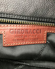 Gironacci Black & Brown Leather Studded Shoulder Bag