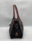 Gironacci Black & Brown Leather Studded Shoulder Bag