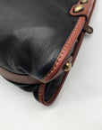 Gironacci Black & Brown Leather Studded Shoulder Bag