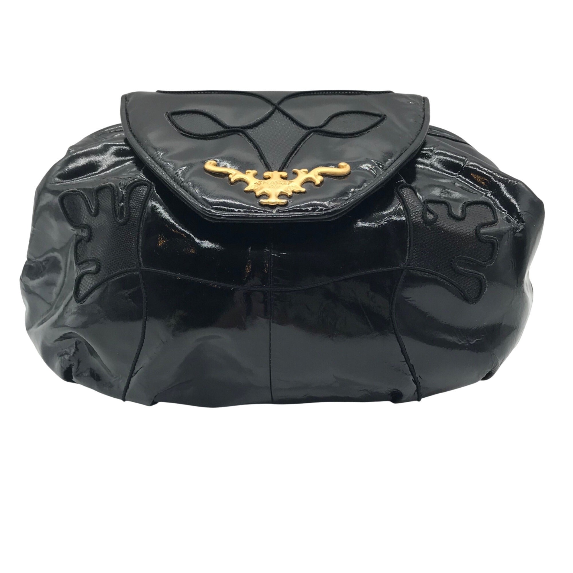Sharif Black Faux Leather Shoulder Bag