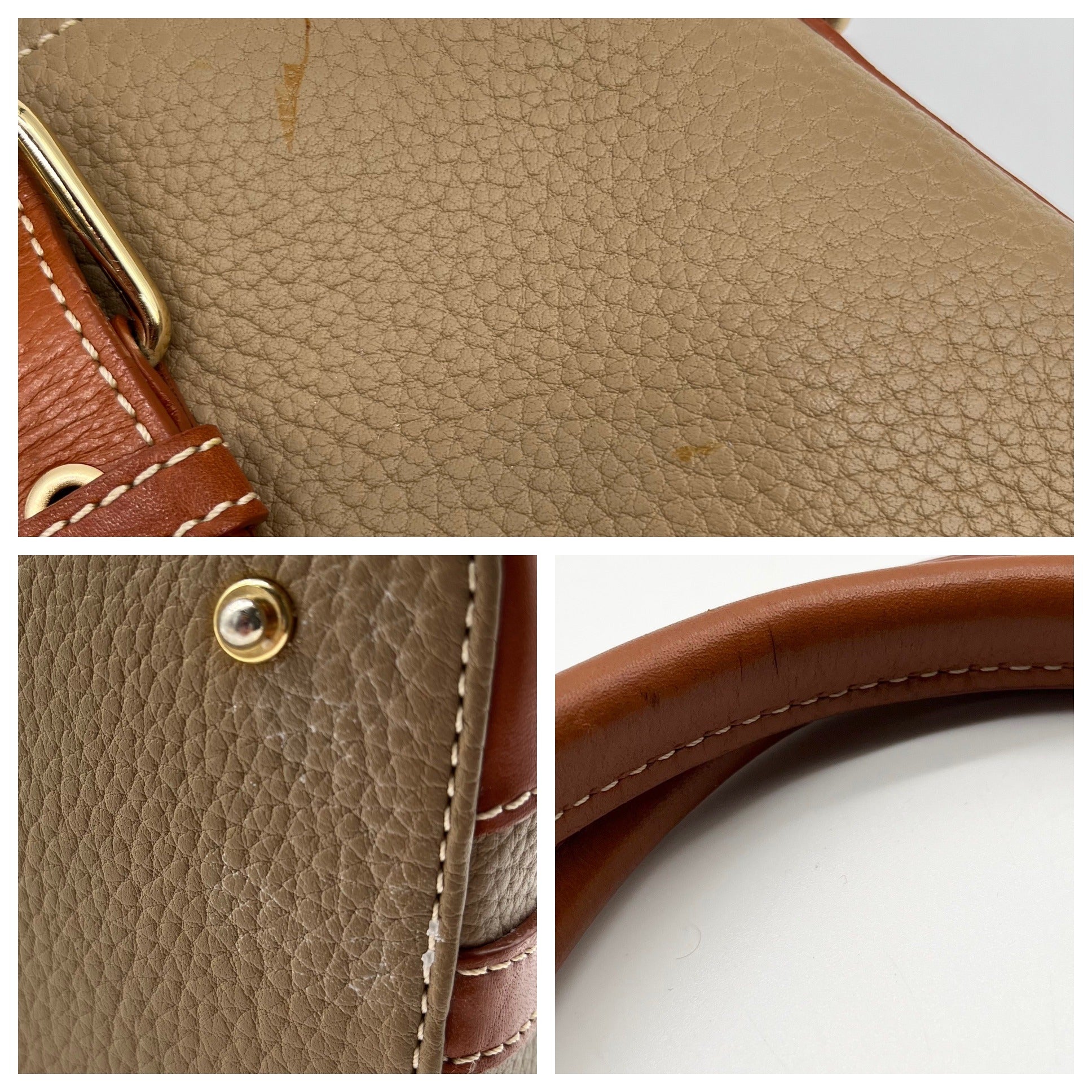Dooney &amp; Bourke Light Olive Green Pebbled Leather Vintage Convertible Satchel Bag