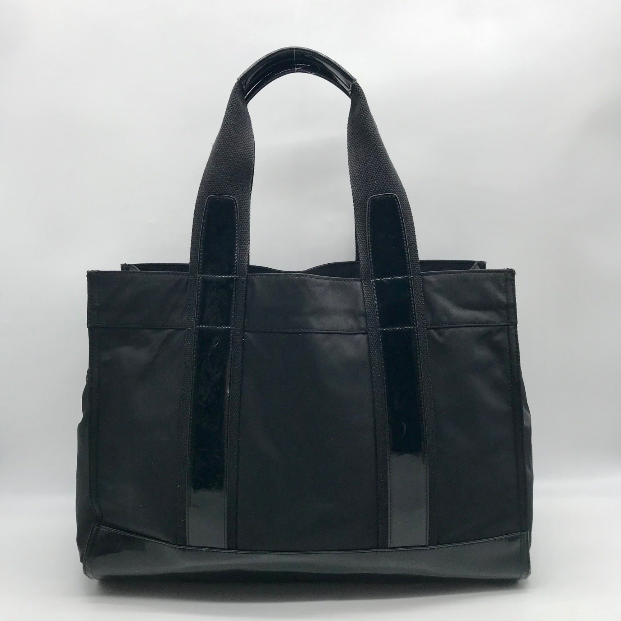 Tory Burch Black Nylon And Patent Leather Ella Tote Bag