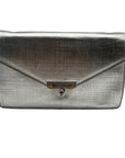 Silver Michael Kors Grace Envelope Clutch Bag
