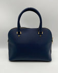 Michael Kors Blue Leather Cindy Large Dome Satchel Bag