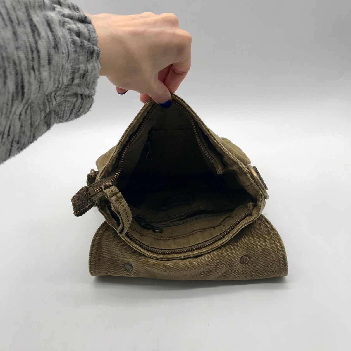 TSD Tan Fabric Crossbody Bag