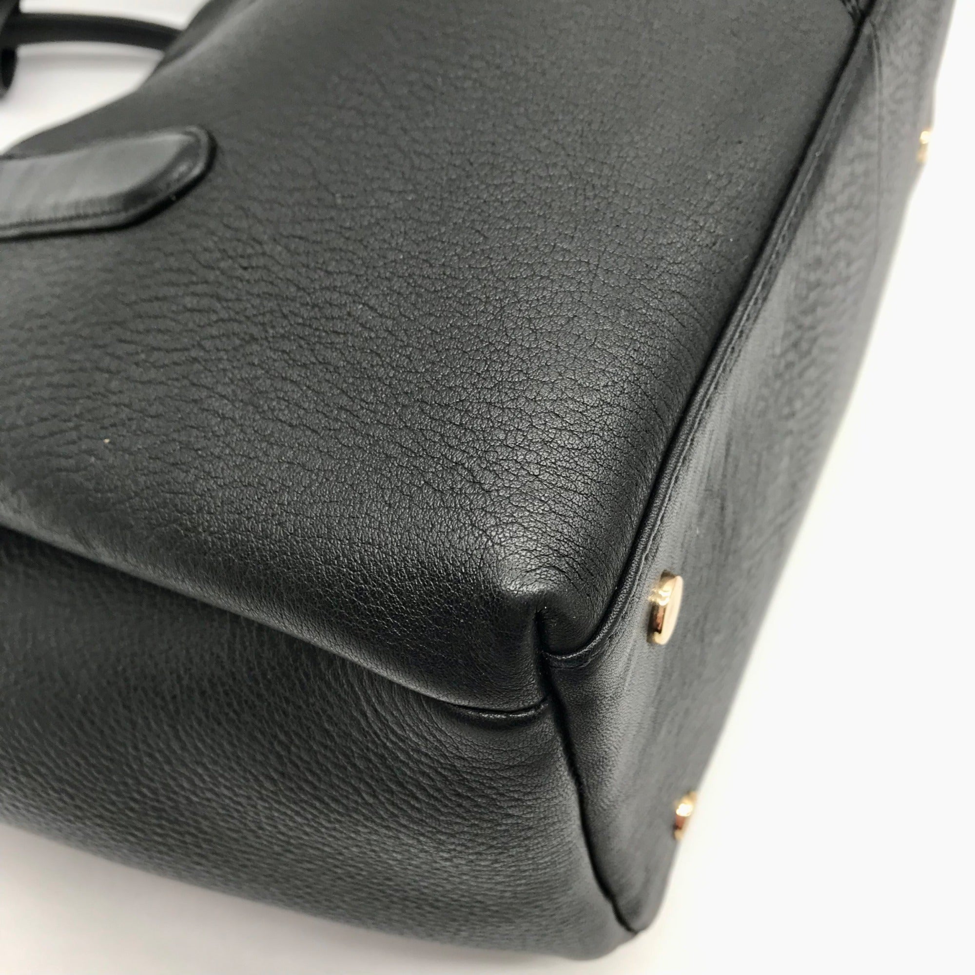 Radley London Black Pebbled Leather Medium Hillgate Place Grab Satchel Bag