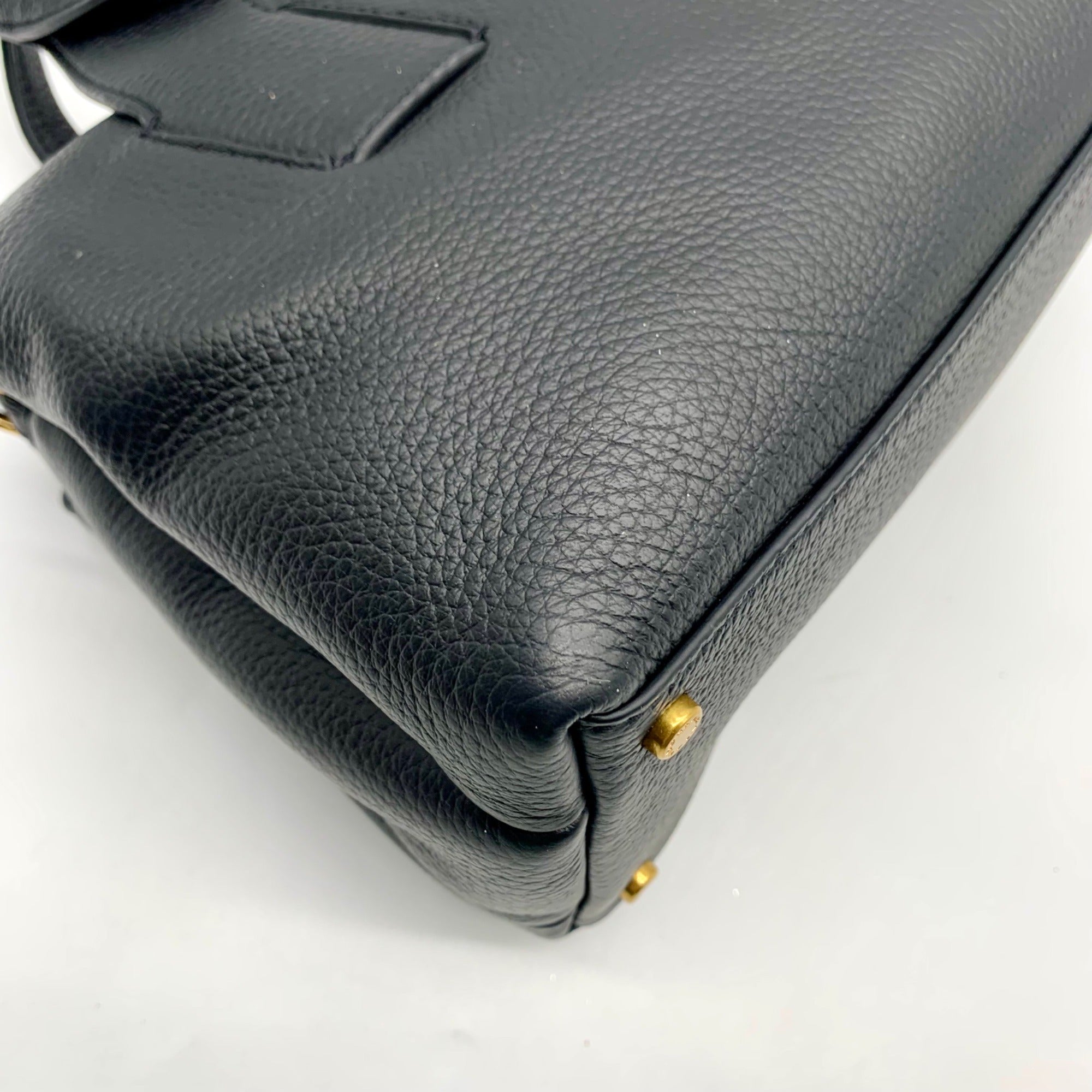 Donna Karan Black Pebbled Leather Amagansett Convertible Satchel Bag