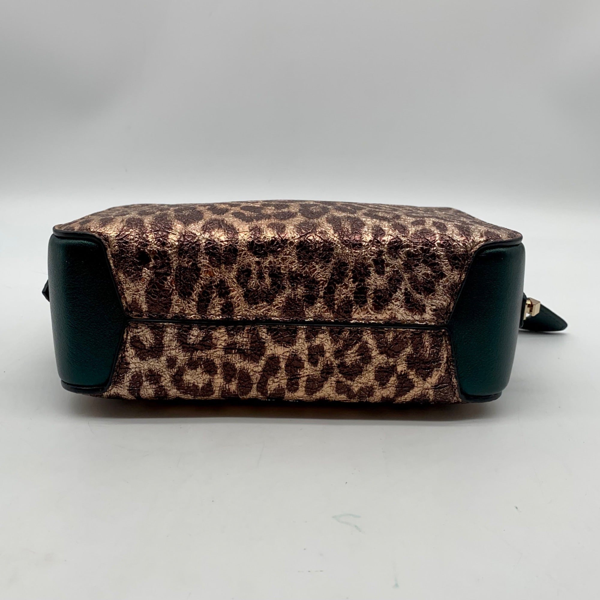 Kate Spade Candid Metallic Leopard Italian Leather Medium Camera Bag