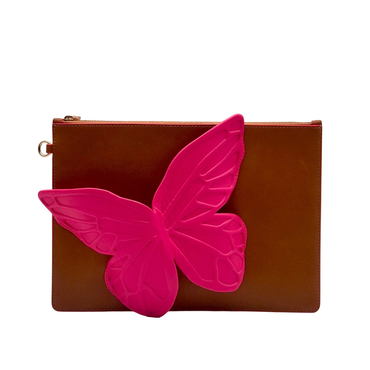 Sophia Webster Brown Butterfly Leather Convertible Pouch