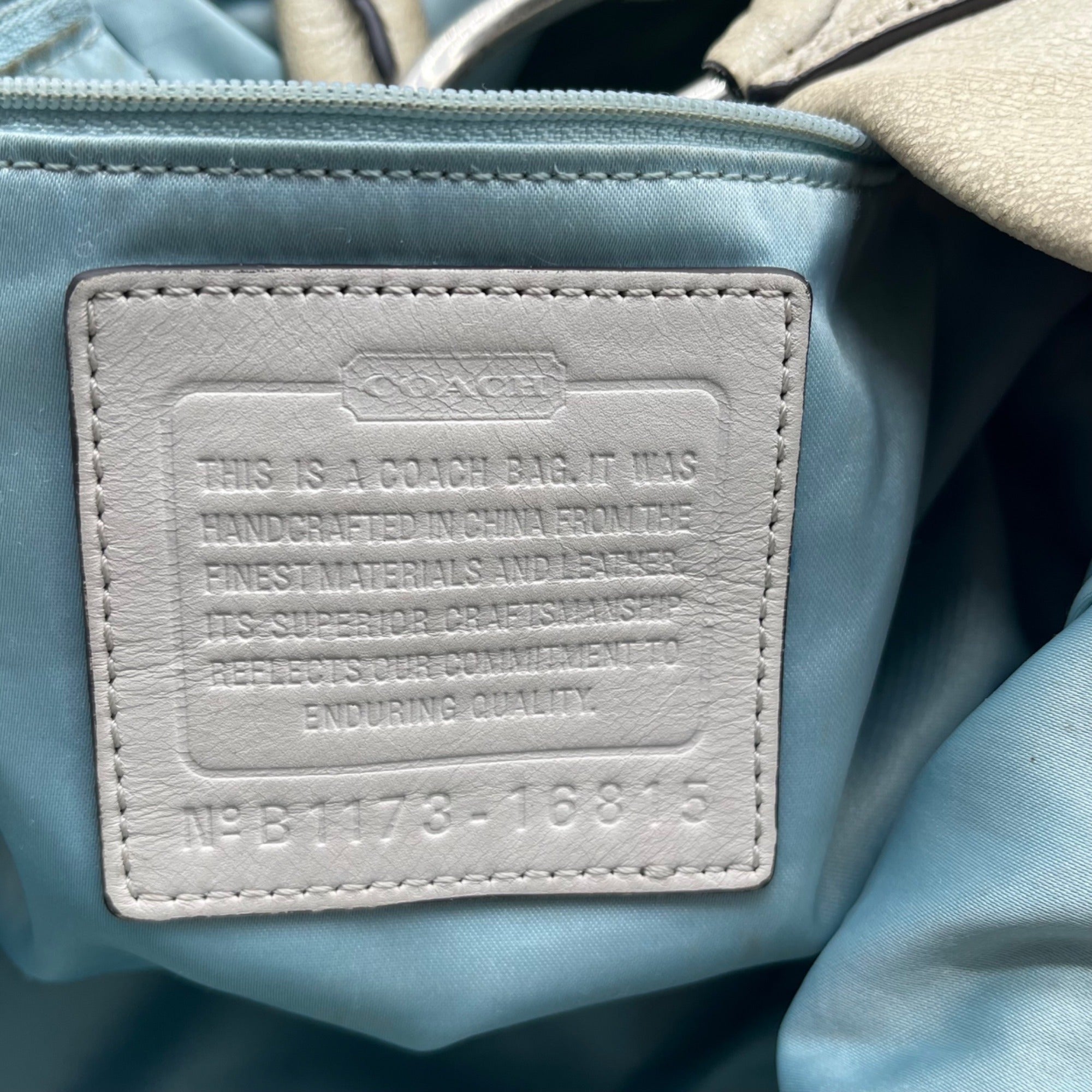 Coach Beige Leather Shoulder Bag 16815
