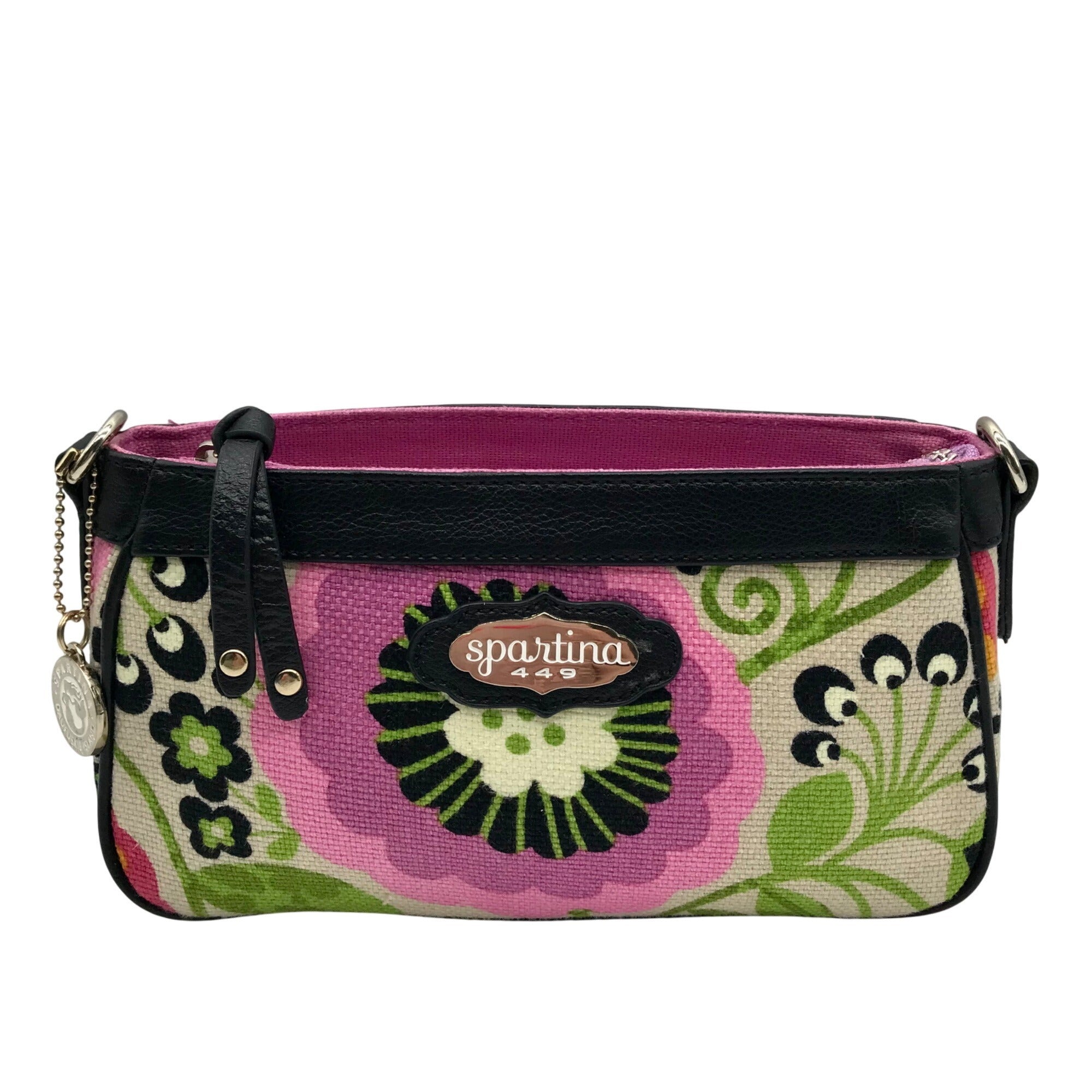 Spartina 449 Ivory Floral Port Passage Crossbody Bag