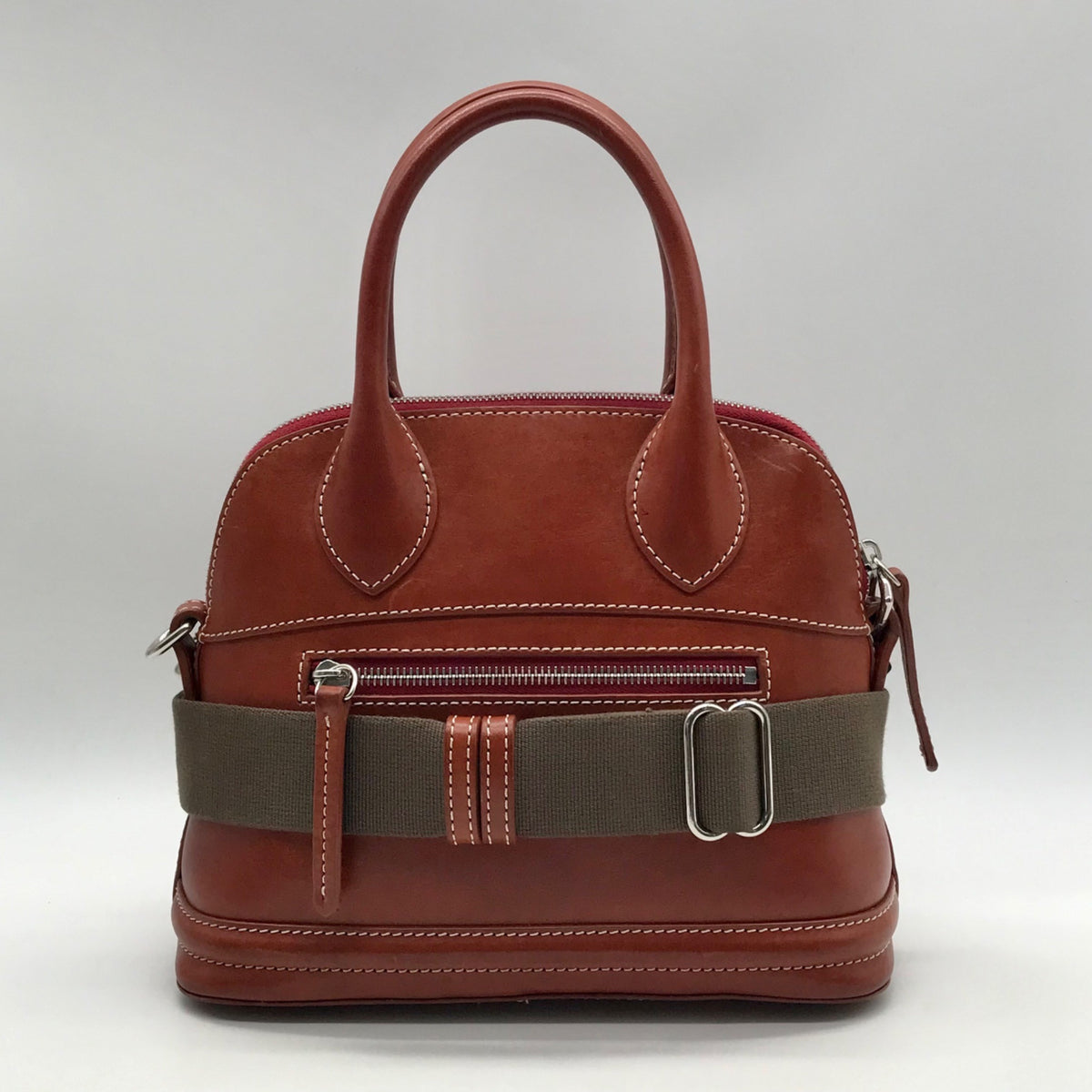 Dooney &amp; Bourke Brown Leather Florentine Domed Satchel Bag