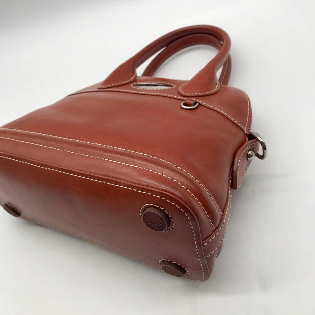 Dooney &amp; Bourke Brown Leather Florentine Domed Satchel Bag