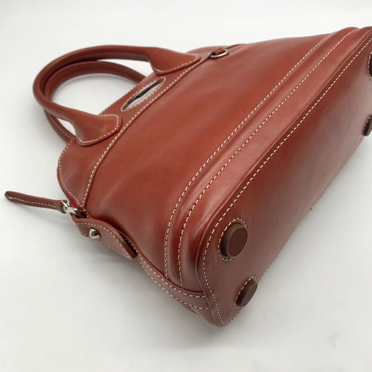Dooney &amp; Bourke Brown Leather Florentine Domed Satchel Bag