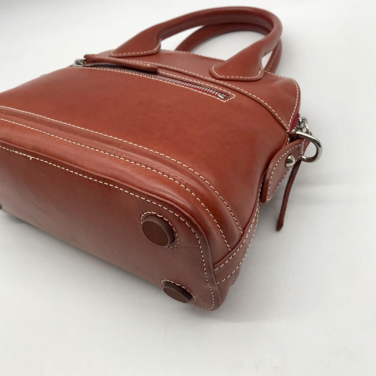 Dooney &amp; Bourke Brown Leather Florentine Domed Satchel Bag