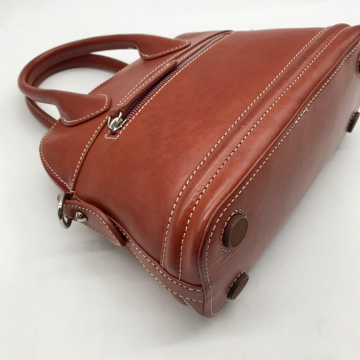 Dooney &amp; Bourke Brown Leather Florentine Domed Satchel Bag