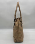 Etienne Aigner Vintage Tan Croc-Embossed Leather Satchel