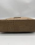 Etienne Aigner Vintage Tan Croc-Embossed Leather Satchel