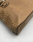 Etienne Aigner Vintage Tan Croc-Embossed Leather Satchel