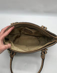 Etienne Aigner Vintage Tan Croc-Embossed Leather Satchel