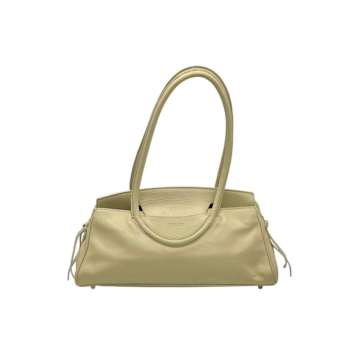 Staud Maude Beige Leather Shoulder Bag