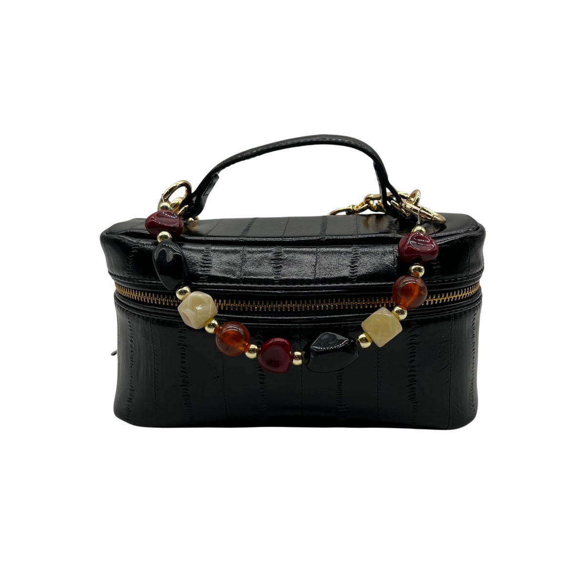 Steve Madden Black Faux Leather Bherra Vanity Bag